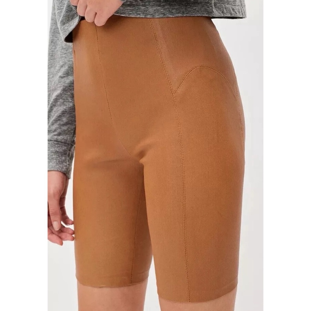 NWT John Elliot Women's Leather Biker Shorts, Saddle, US 2 medium $695